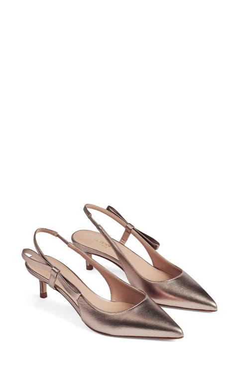 Barette Slingback Pointed Toe Kitten Heel Pump (Women)