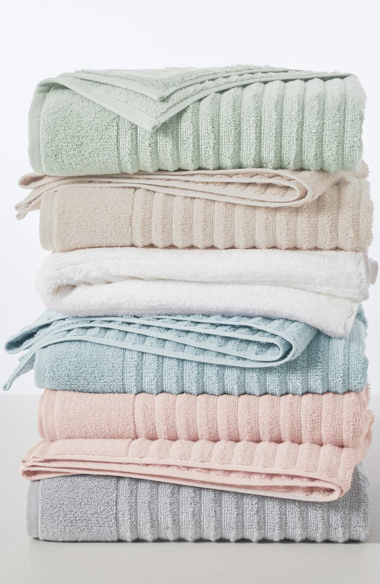 Woven & Weft Rib 2-Pack Bath Towel Set, Alternate, color, White