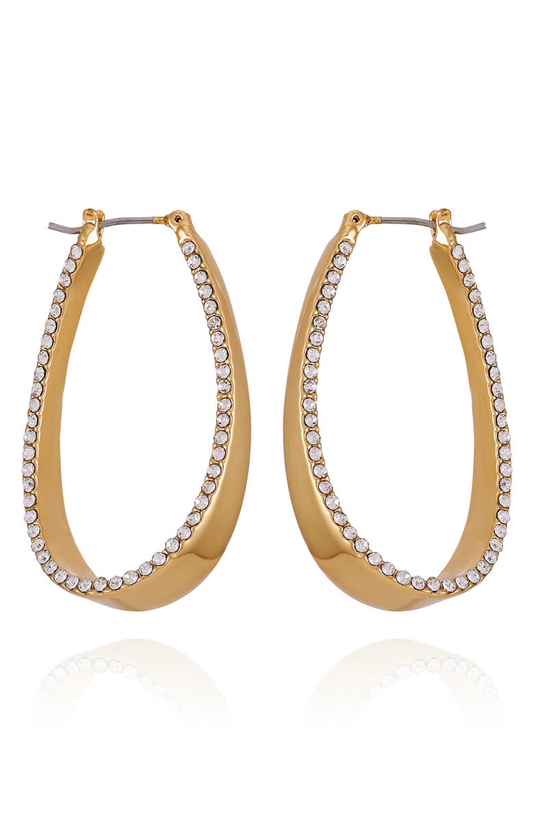 Vince Camuto Scoop Pavé Drop Earrings, Main, color, Gold Tone
