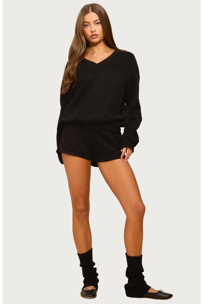 Bronte Fleece Sweat Shorts, Alternate, color, BLACK