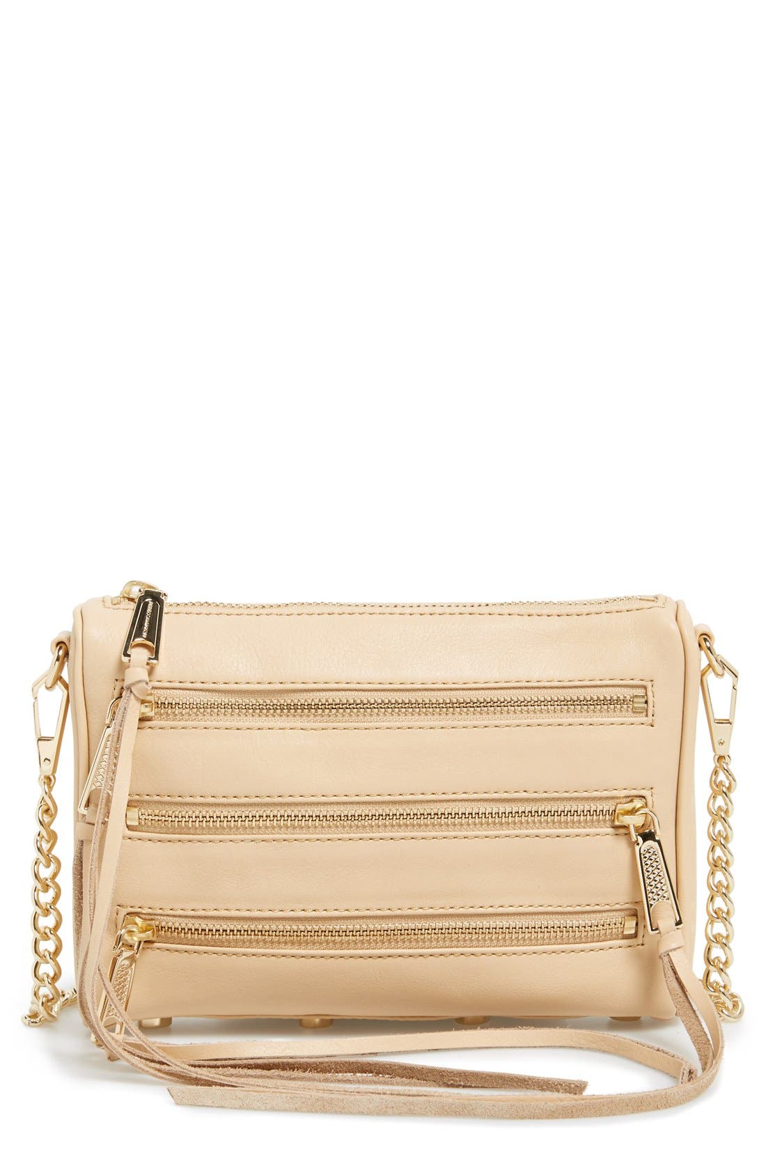 'Mini 5 Zip' Convertible Crossbody Bag, Main, color, BISCUIT