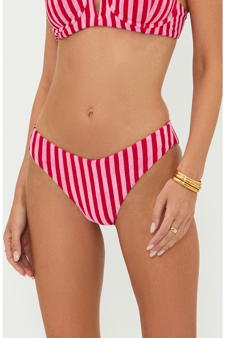 Vanessa High Cut Bikini Bottoms, Main, color, CANDY CANE STRIPE