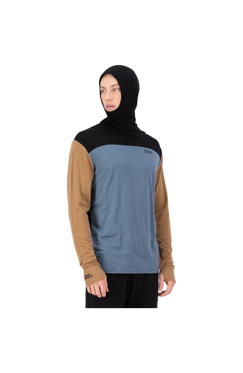 Mons Royale Yotei Powder Hoodie - Men's, Main, color, Goblin Blue/Toffee/Black