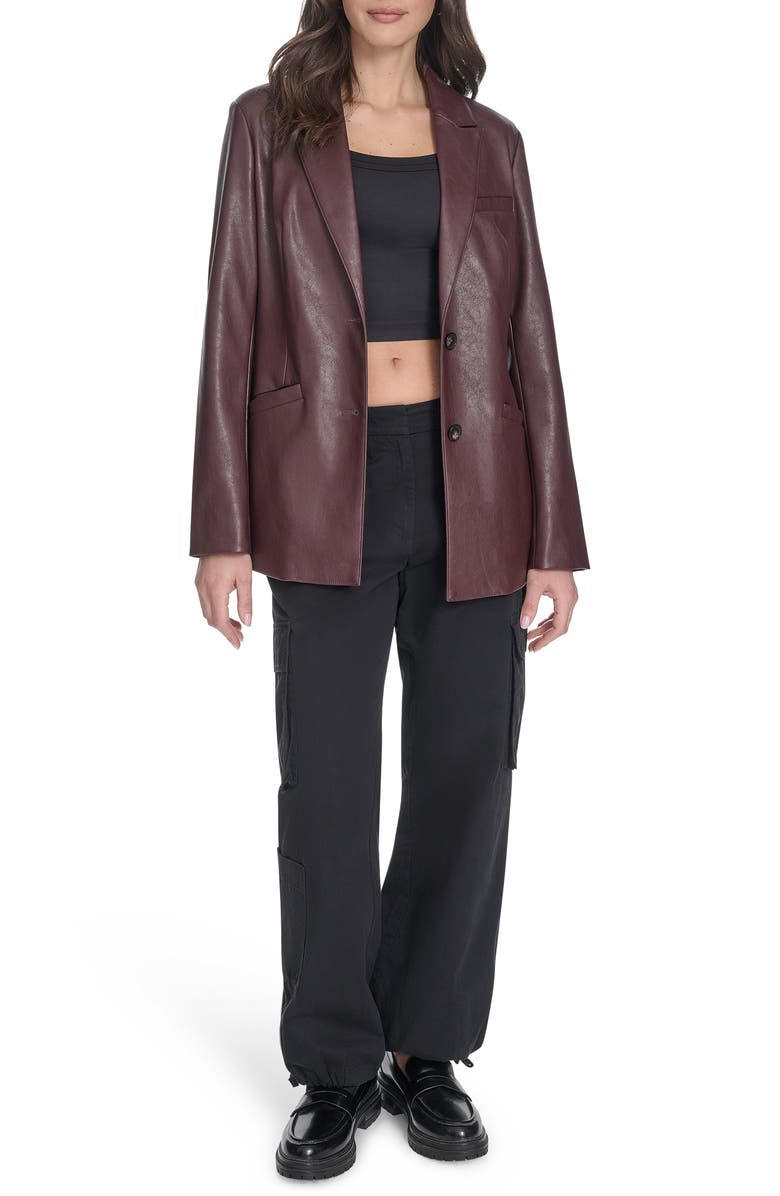 Levi's Faux Leather Blazer, Alternate, color, Oxblood