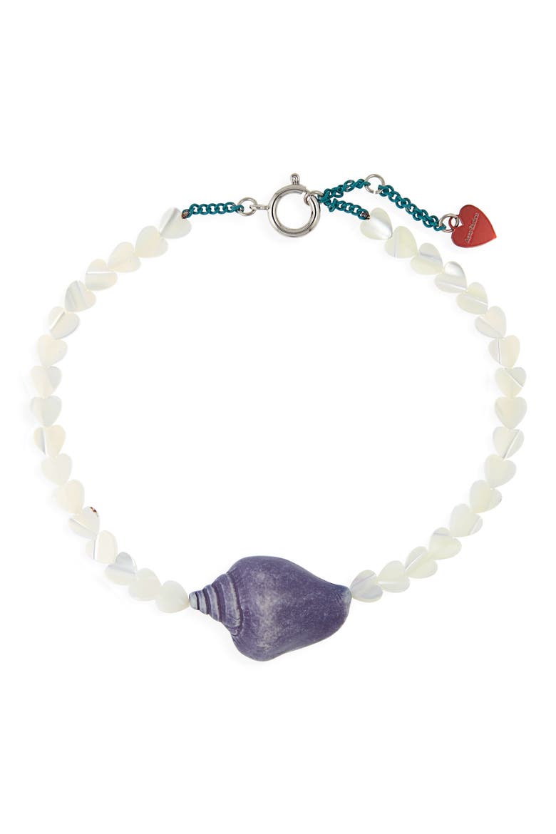 Shell Charm Mother of Pearl Necklace, Main, color, DENIM BLUE