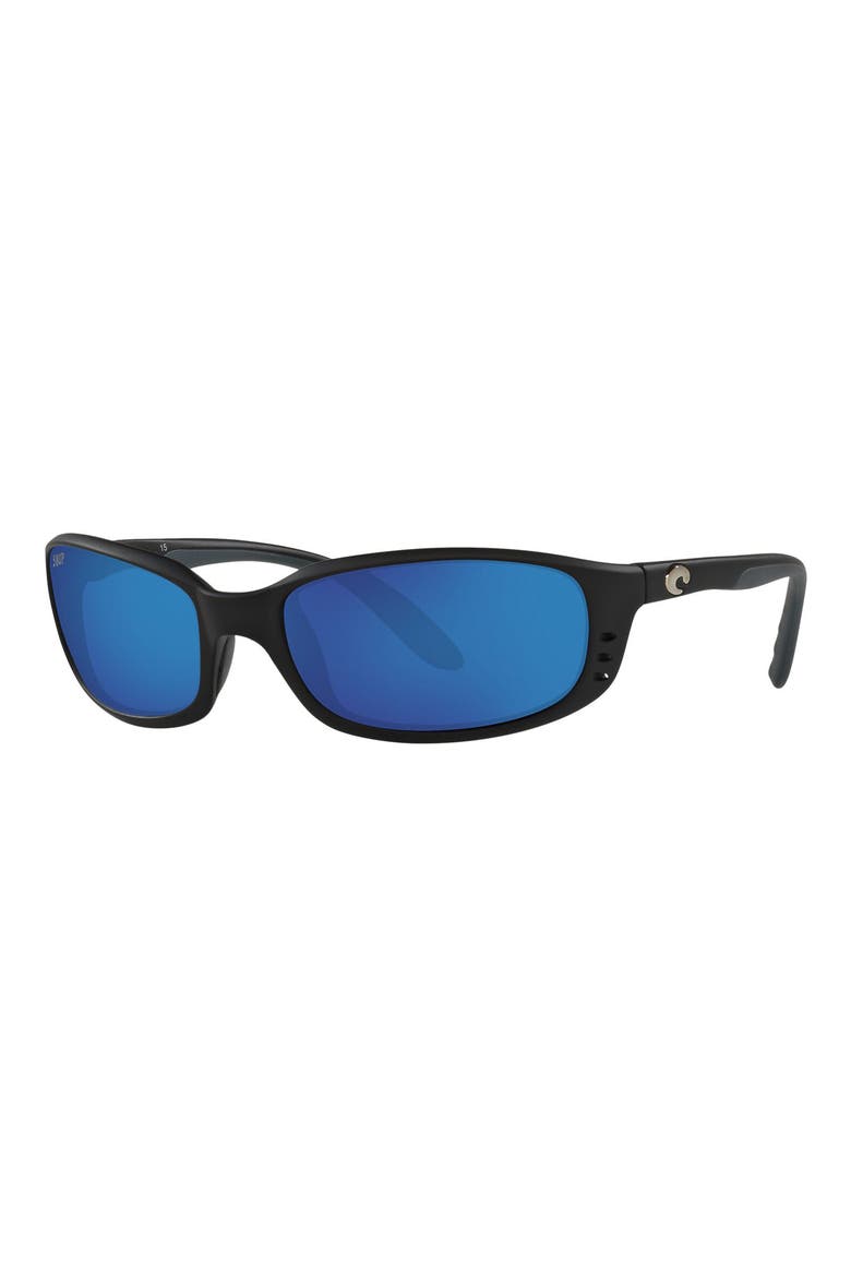 59mm Polarized Wraparound Sunglasses, Alternate, color, MATTE BLACK