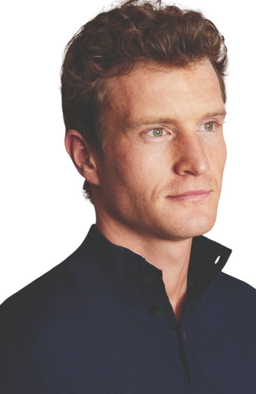 CHARLES TYRWHITT CHARLES TYRWHITT PURE MERINO BUTTON NECK SWEATER