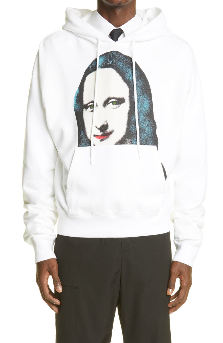 Off-White Monalisa Men's Graphic Cotton Hoodie, Main, color,