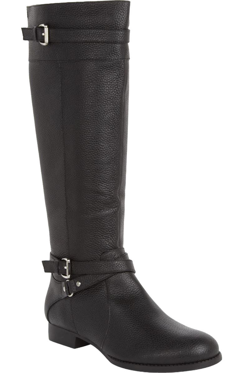 Comfortview The Janis Regular Calf Leather Boot, Main, color, Black