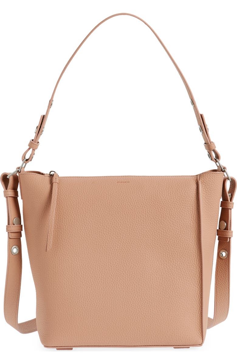 AllSaints Kita Leather Shoulder/Crossbody Bag, Main, color,