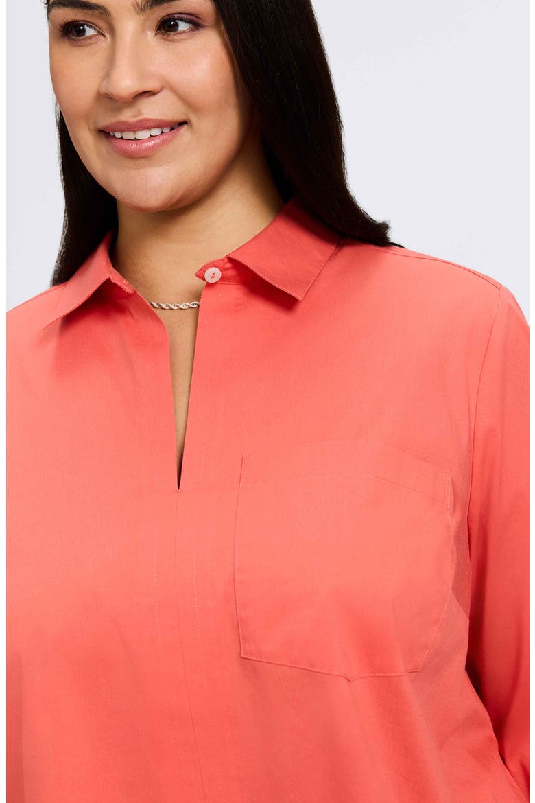 Bella Solid Popover Top, Alternate, color, TANGERINE