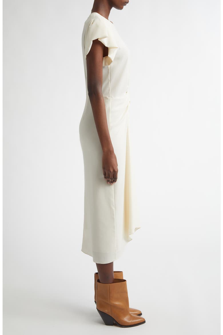 Terena Bubble Sleeve Midi Dress, Alternate, color, ECRU