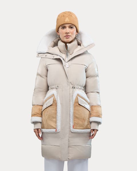 Malet Puffer Parka with Mixed Media Detailing