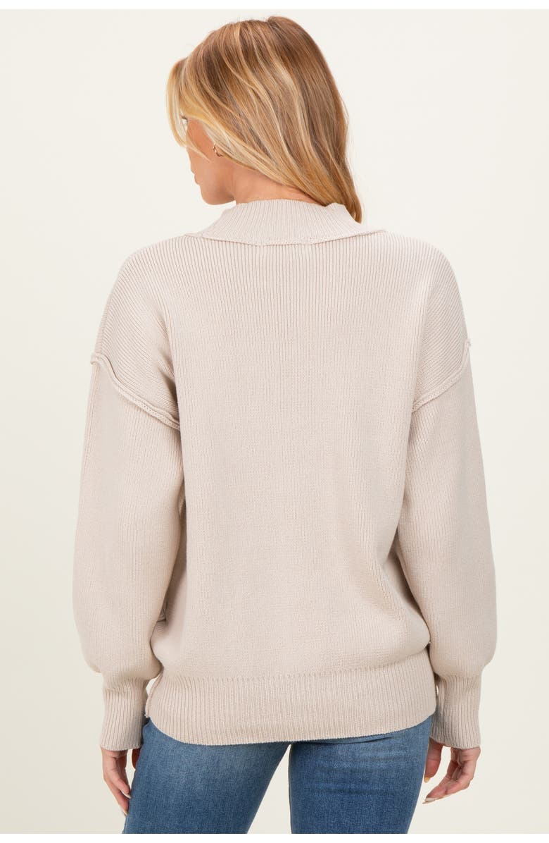 PinkBlush Wide Neck Drop Shoulder Sweater, Alternate, color, Beige
