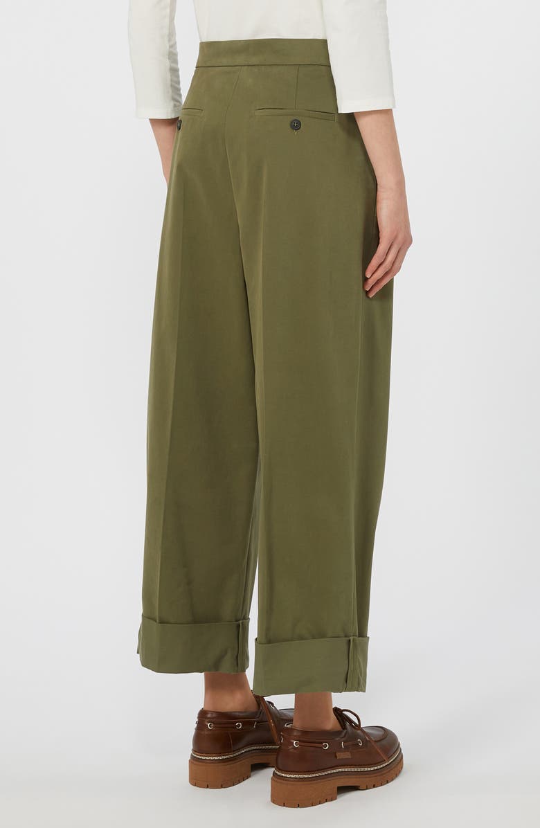 Weekend Max Mara Bronzo Pleated Cuff Pants, Alternate, color, Olive Green