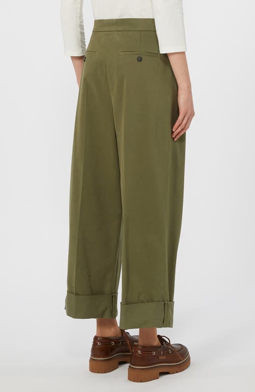 Weekend Max Mara Bronzo Pleated Cuff Pants In Green