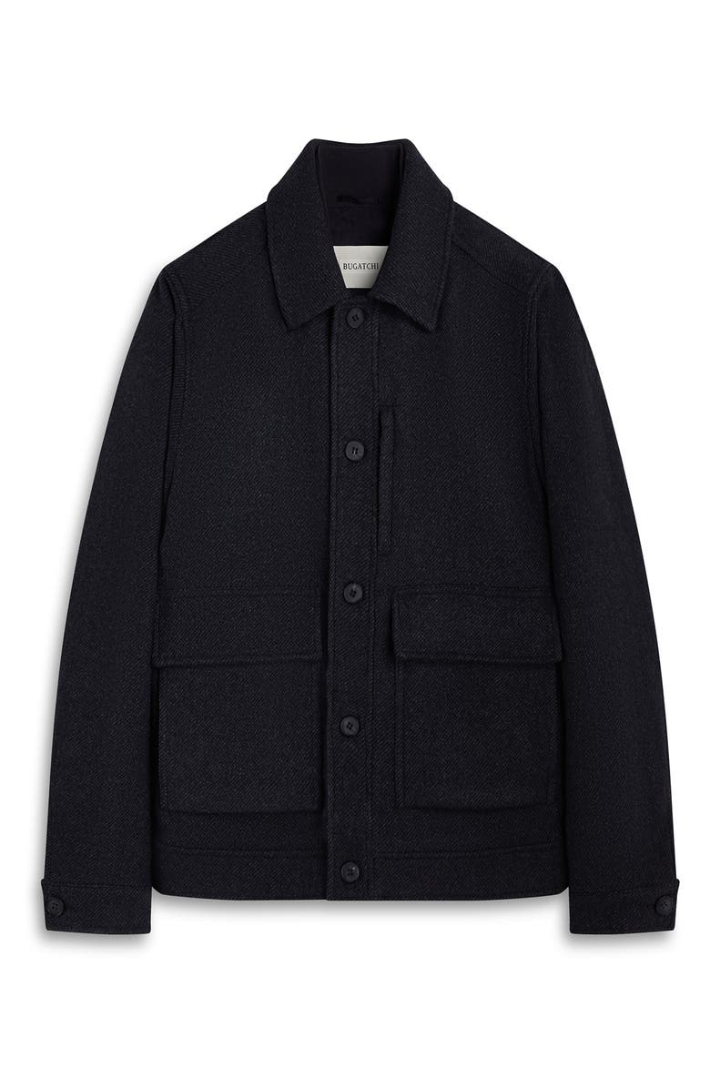 Bugatchi Tweed Jacket with Removable Quilted Vest, Alternate, color, Black