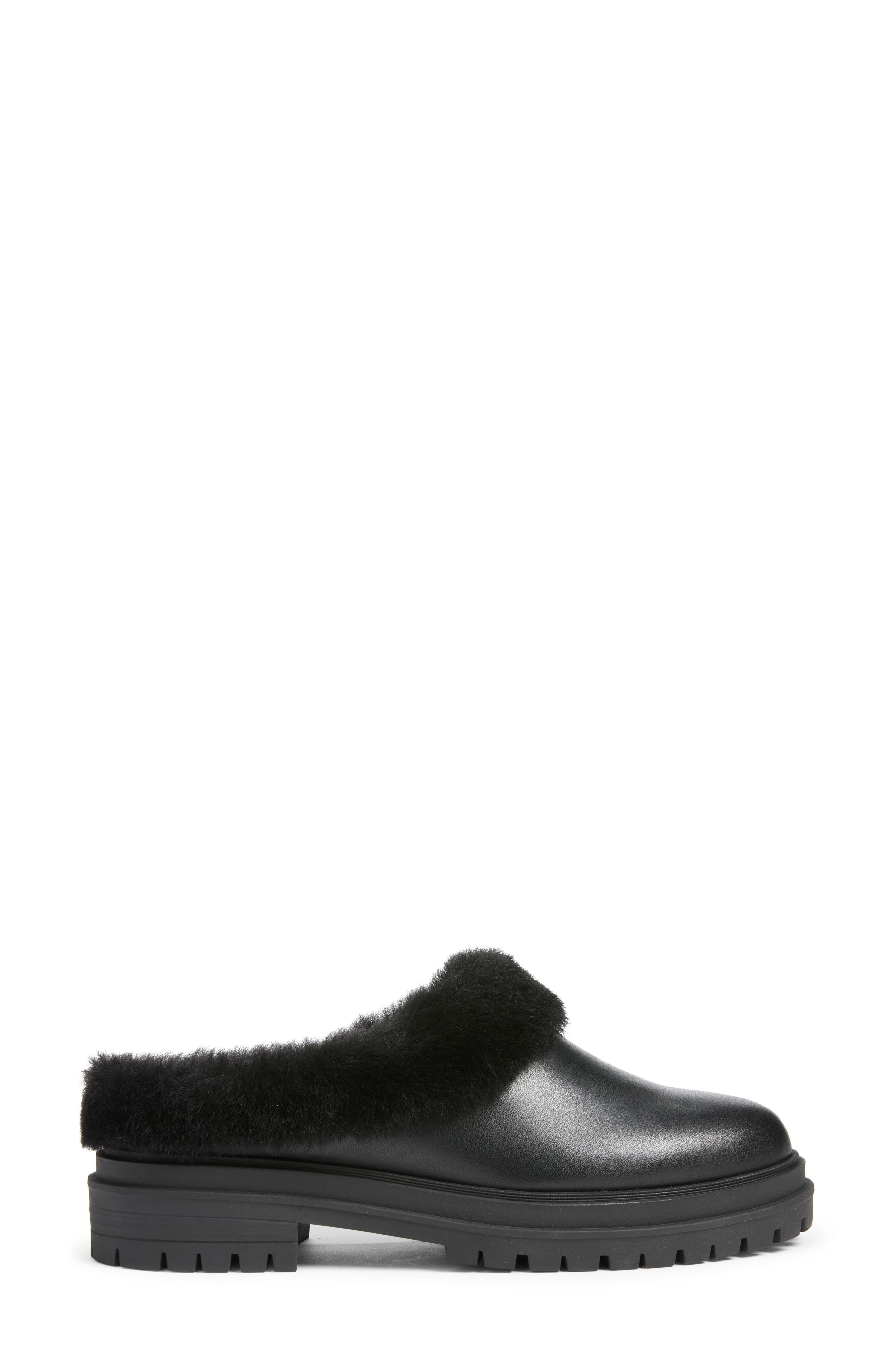 Bedford Genuine Shearling Clog, Alternate, color, BLACK