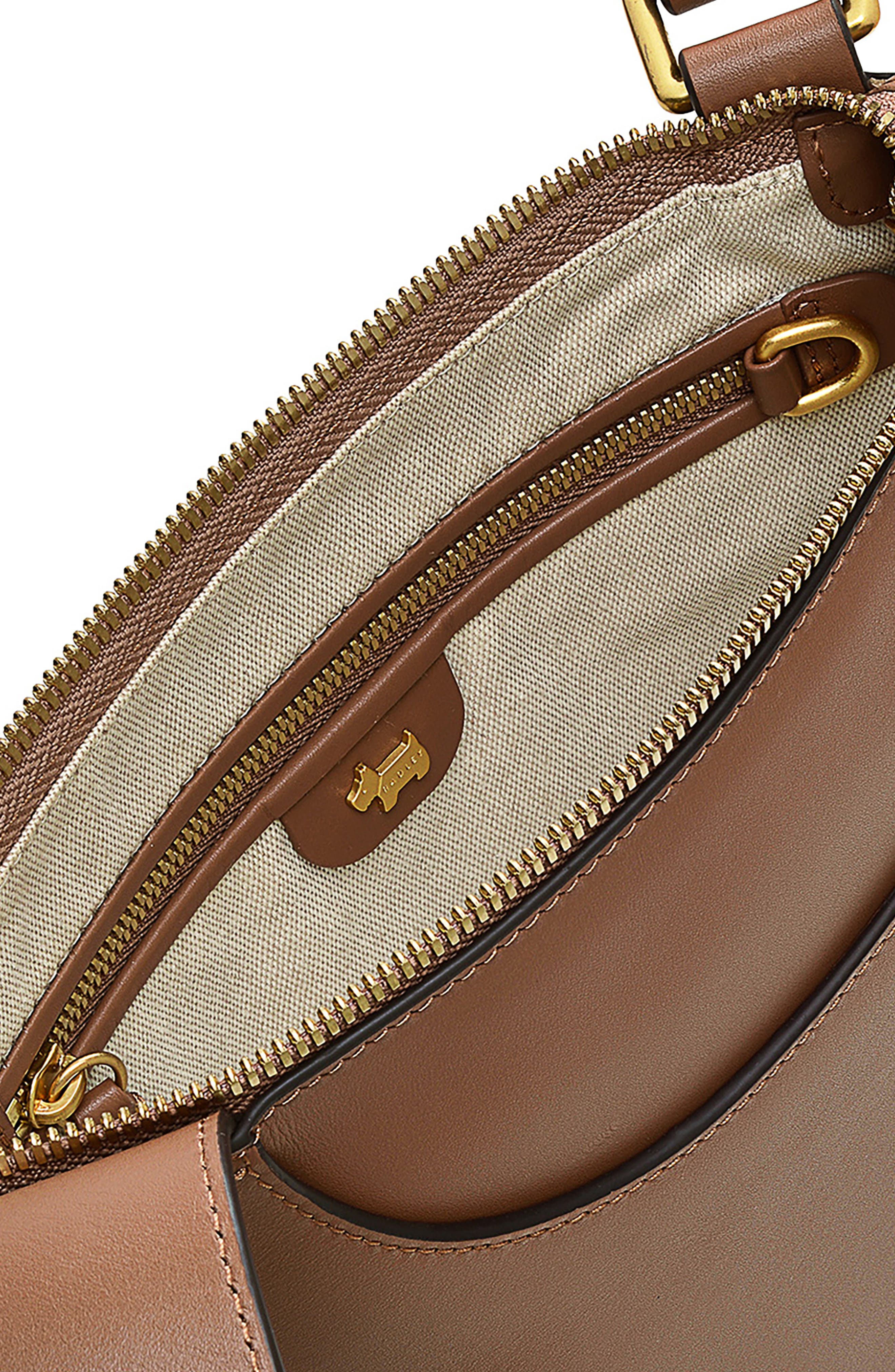 Pockets Icon Zip Leather Crossbody Bag, Alternate, color, SADDLE