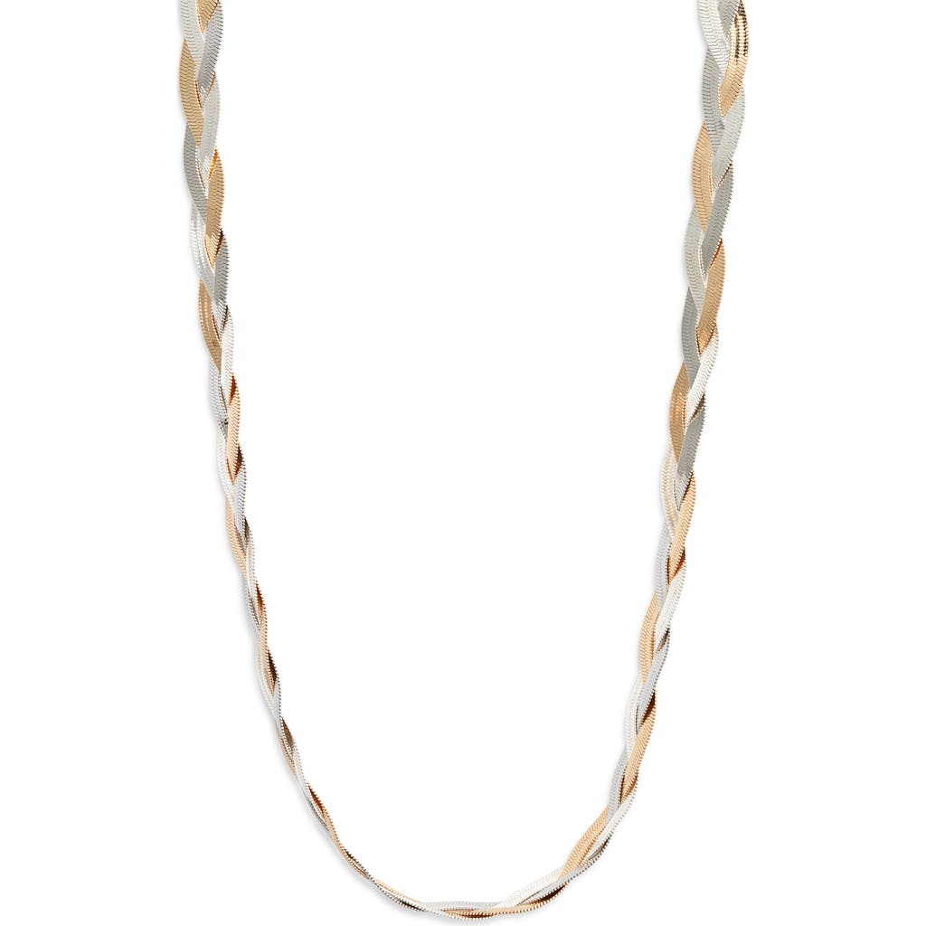 Nordstrom Two-tone Braided Snake Chain Necklace In Gold