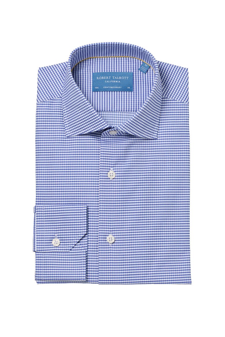 Reynolds Contemporary Check Twill Shirt, Main, color, Navy