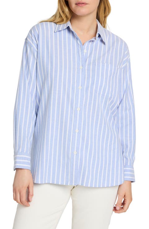 Organic Cotton Blend Oxford Button-Up Shirt