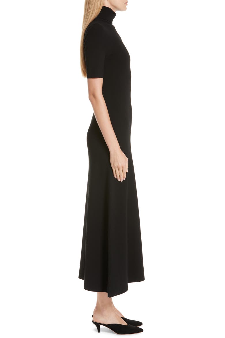 Caplan Slit Midi Dress, Alternate, color, BLACK