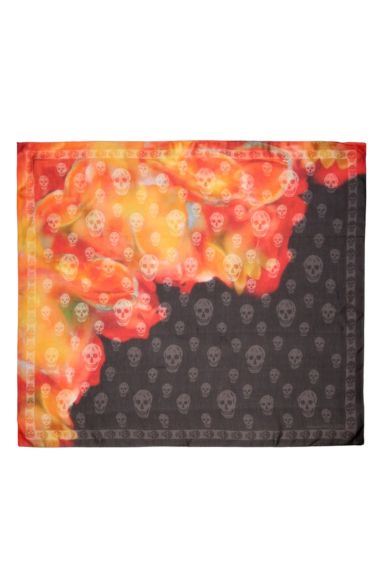 McQueen Exploded Petal Silk Scarf, Alternate, color, 