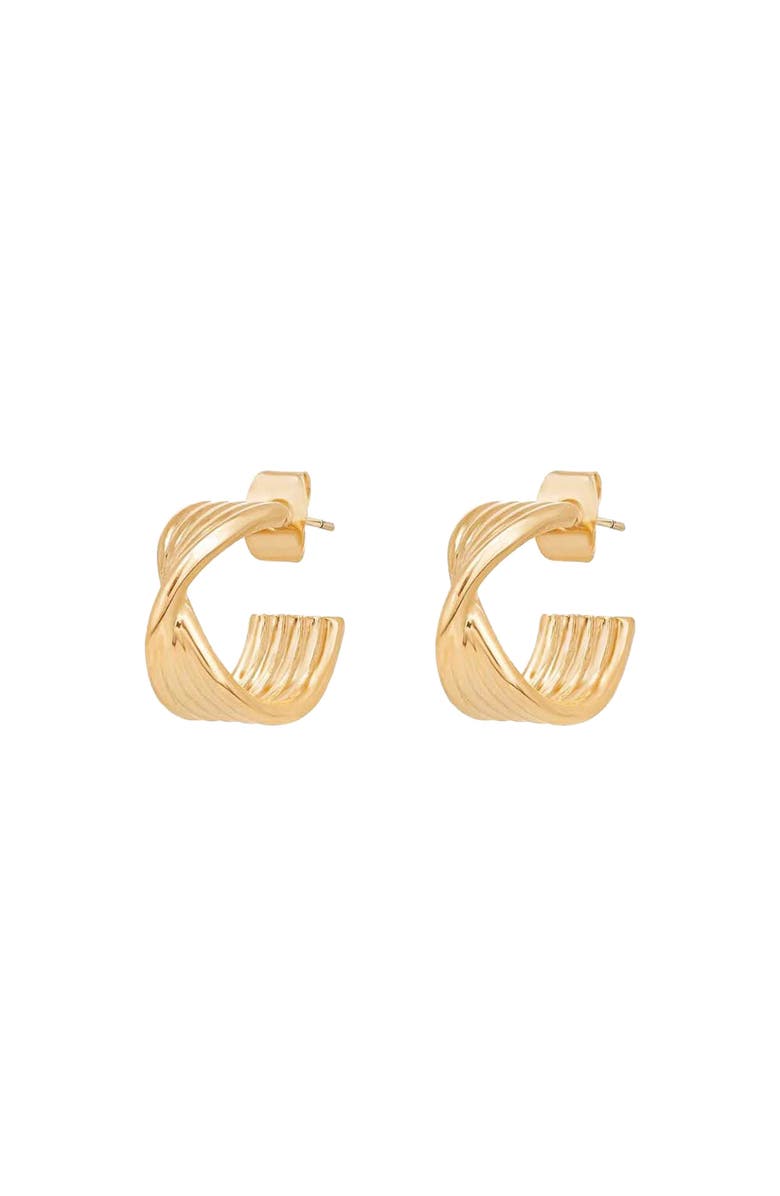 Bearfruit Jewelry 14k Gold Plated Maeve Huggies Dainty Hoop Earrings Trendy, Main, color, Gold