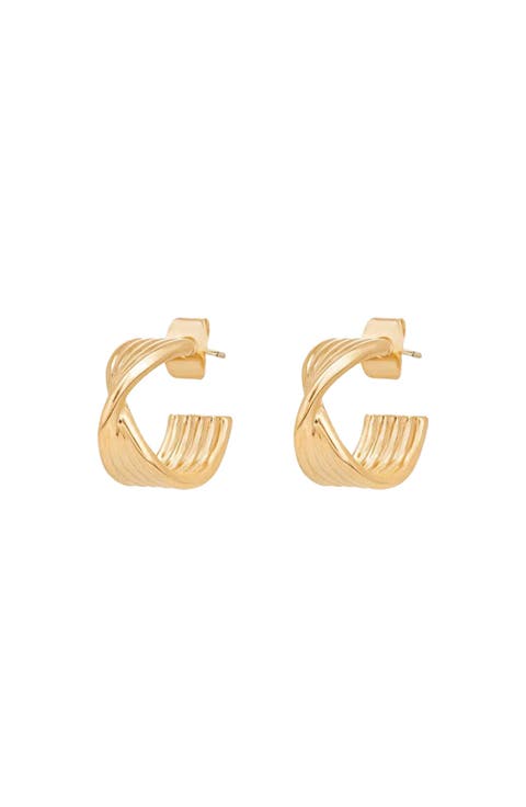 14k Gold Plated Maeve Huggies Dainty Hoop Earrings Trendy
