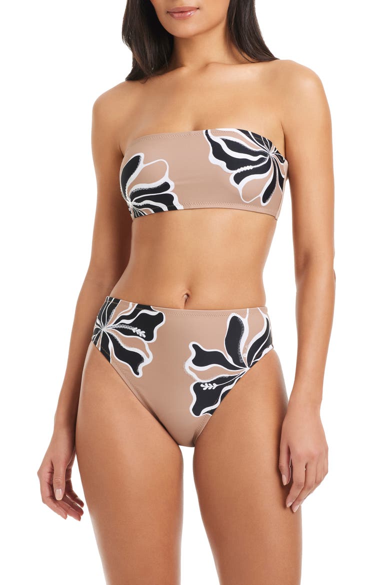 Sequin High Cut One-Piece Swimsuit, Alternate, color, TOASTED COCONUT