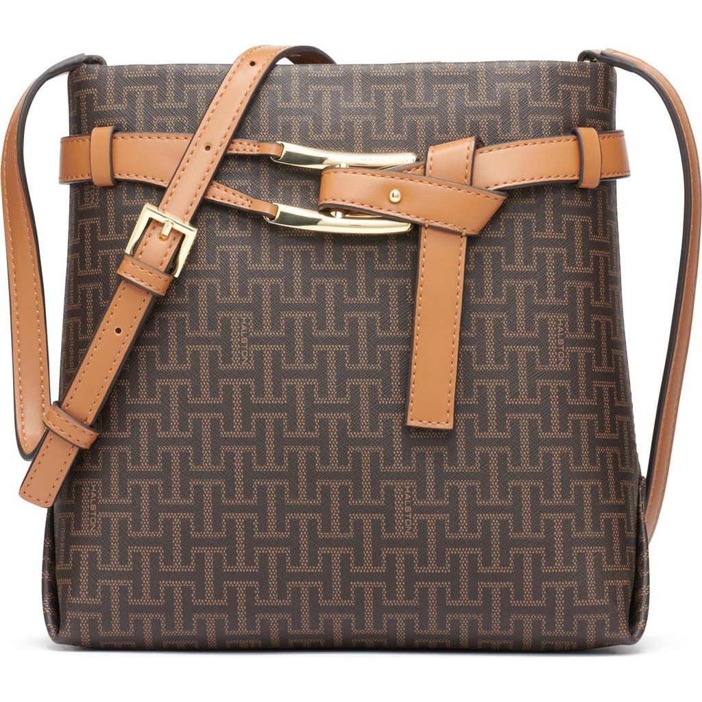Shop Halston Tasha Crossbody Bag In Brown/oak