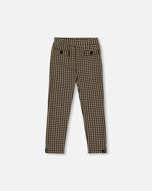 Deux Par Deux Jacquard Knit Pant With Welt Pocket In Black