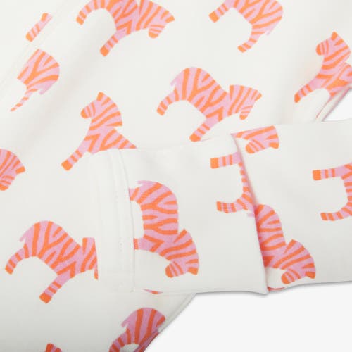 Primary Baby Organic Animal Friends Zip Footie In Blossom Zebras