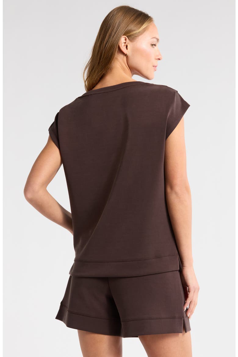 Soft Luxe Knit Gathered Shoulder Top, Alternate, color, BROWN MOLE'