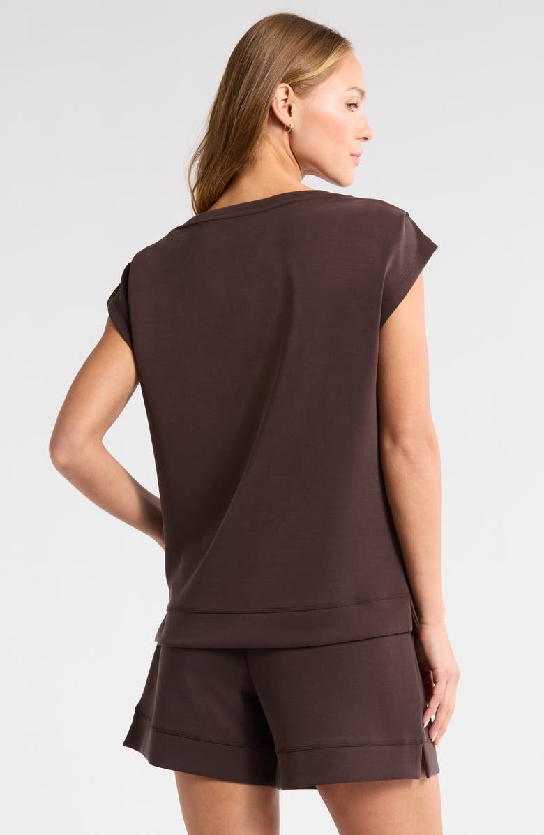 Zella Ultrasoft Knit Gathered Shoulder Top, Alternate, color, 