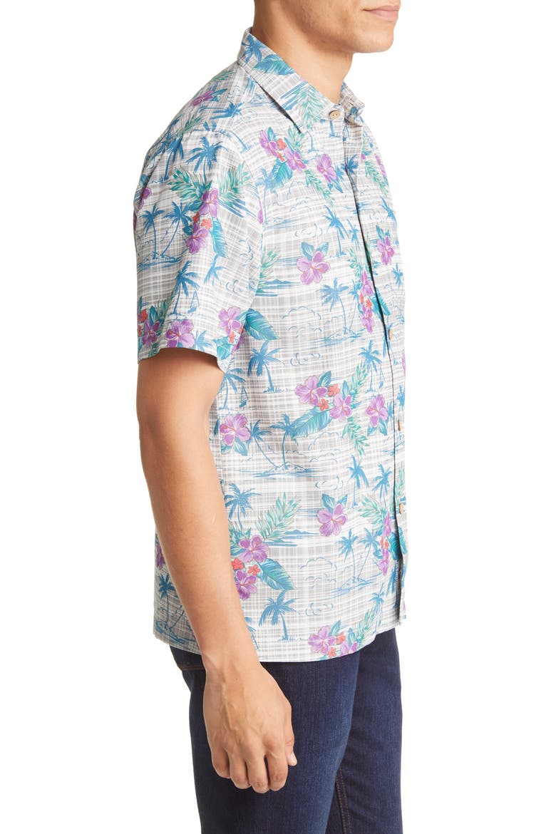 Coconut Point Balboa Island Short Sleeve Button-Up Shirt, Alternate, color, ULTIMATE GRAY