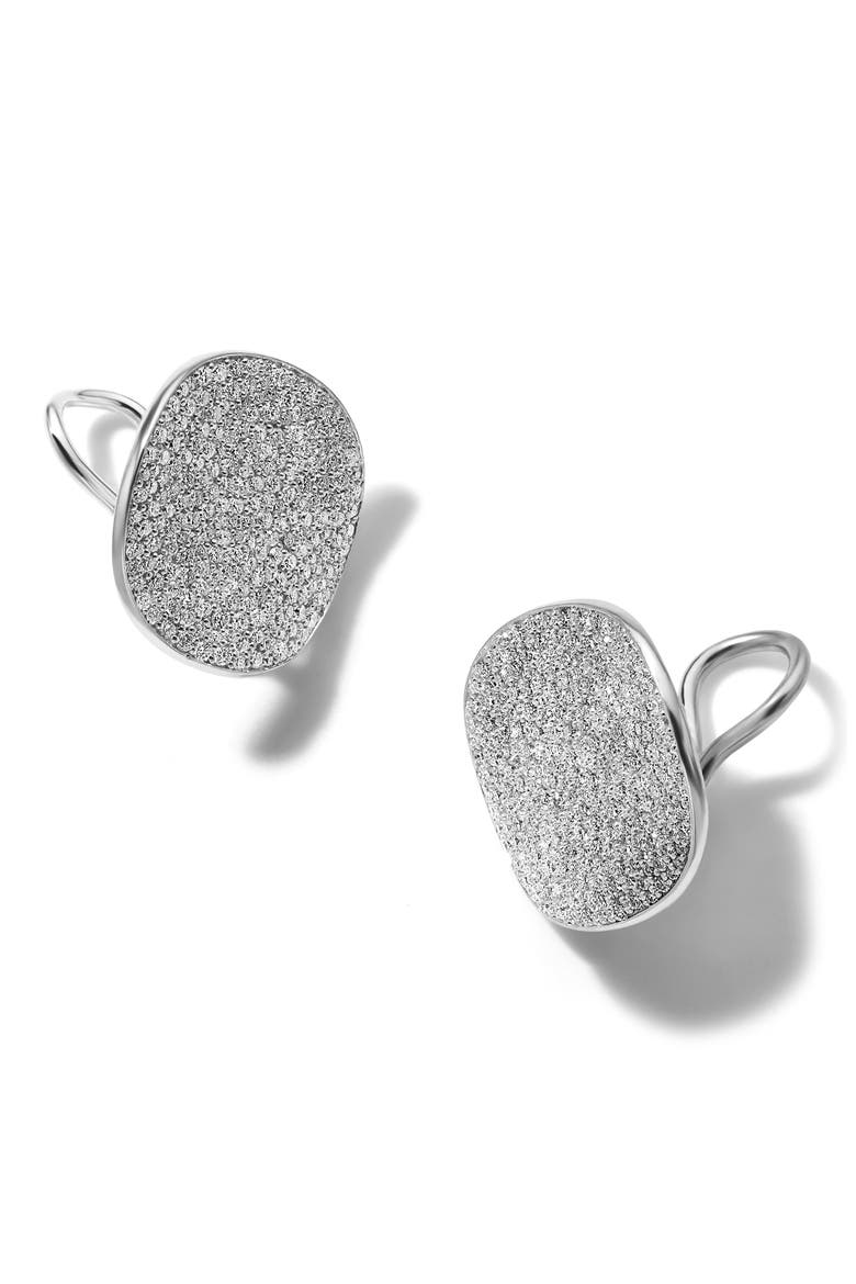 Stardust Large Flower Diamond Disc Stud Earrings, Alternate, color, SILVER