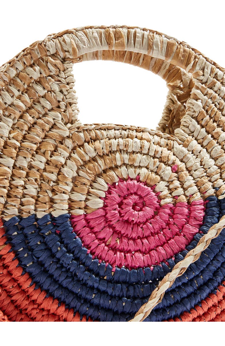 Topshop Bright Snail Straw Tote Bag, Alternate, color,