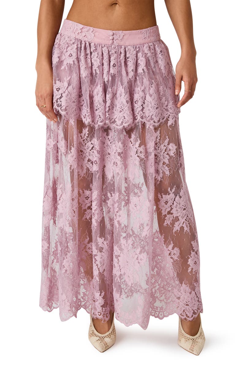 Steve Madden Arietty Lace Maxi Skirt, Main, color, Mauve Shadows