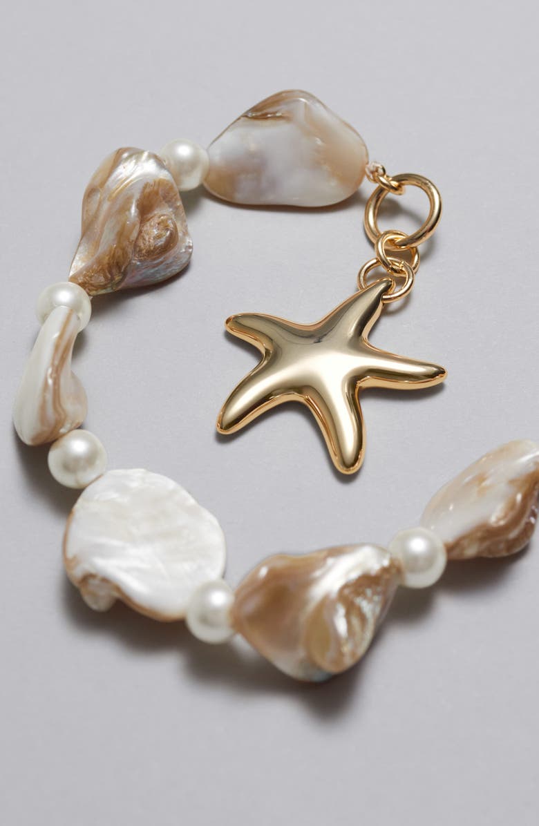 & Other Stories Bertil Star Bracelet, Alternate, color, Ivory/ Gold