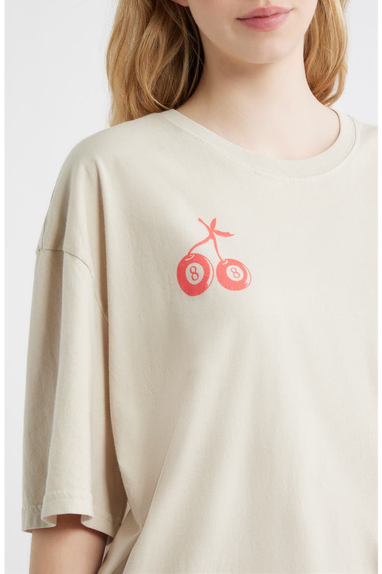8 Ball Cherries Oversize Cotton Graphic T-Shirt, Alternate, color, BIRCH