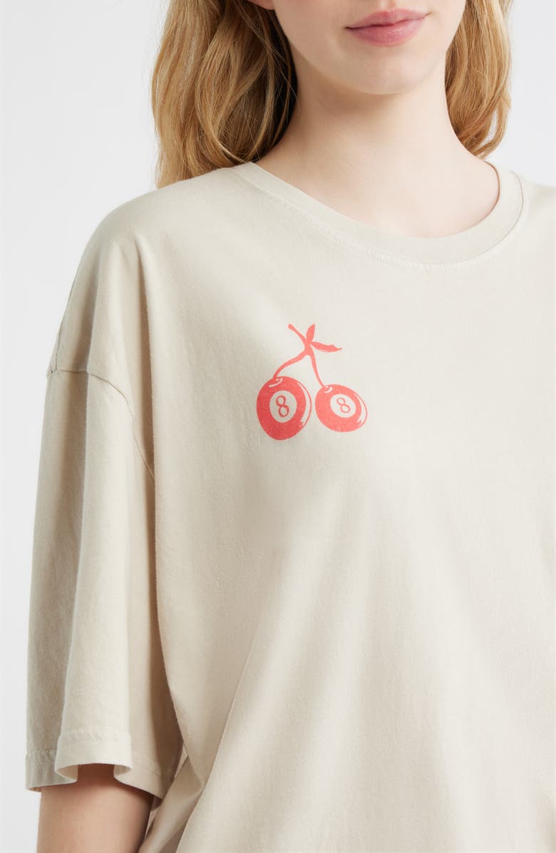 Junk Food 8 Ball Cherries Oversize Cotton Graphic T-Shirt, Alternate, color, Birch