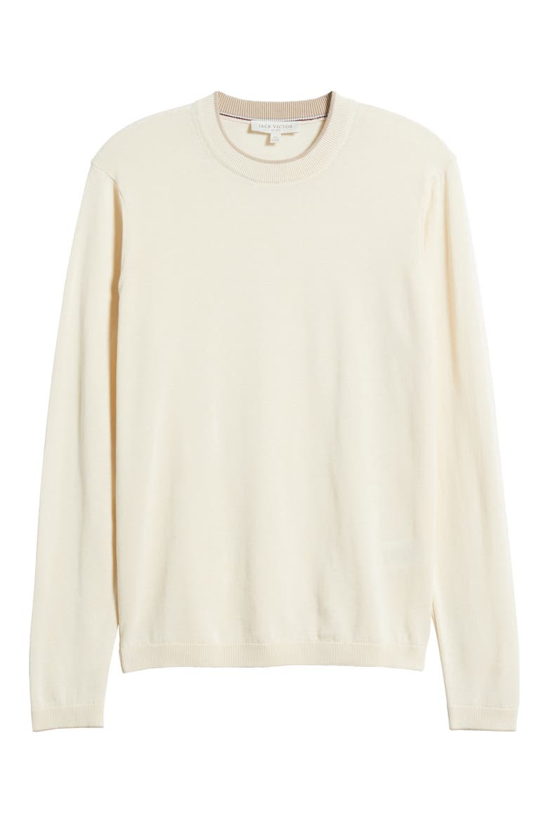 Drummond Tipped Combed Cotton Sweater, Alternate, color, ECRU