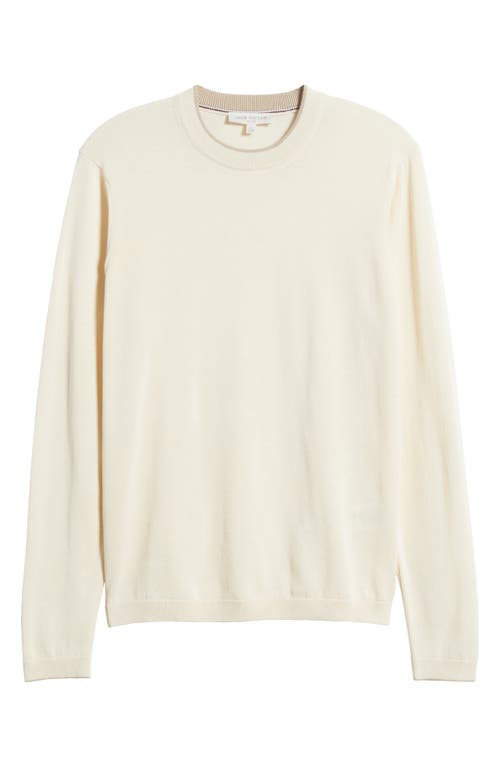 Jack Victor Drummond Tipped Combed Cotton Sweater In Neutral