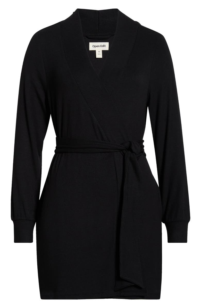 Open Edit Daydream Short Robe, Alternate, color, Black