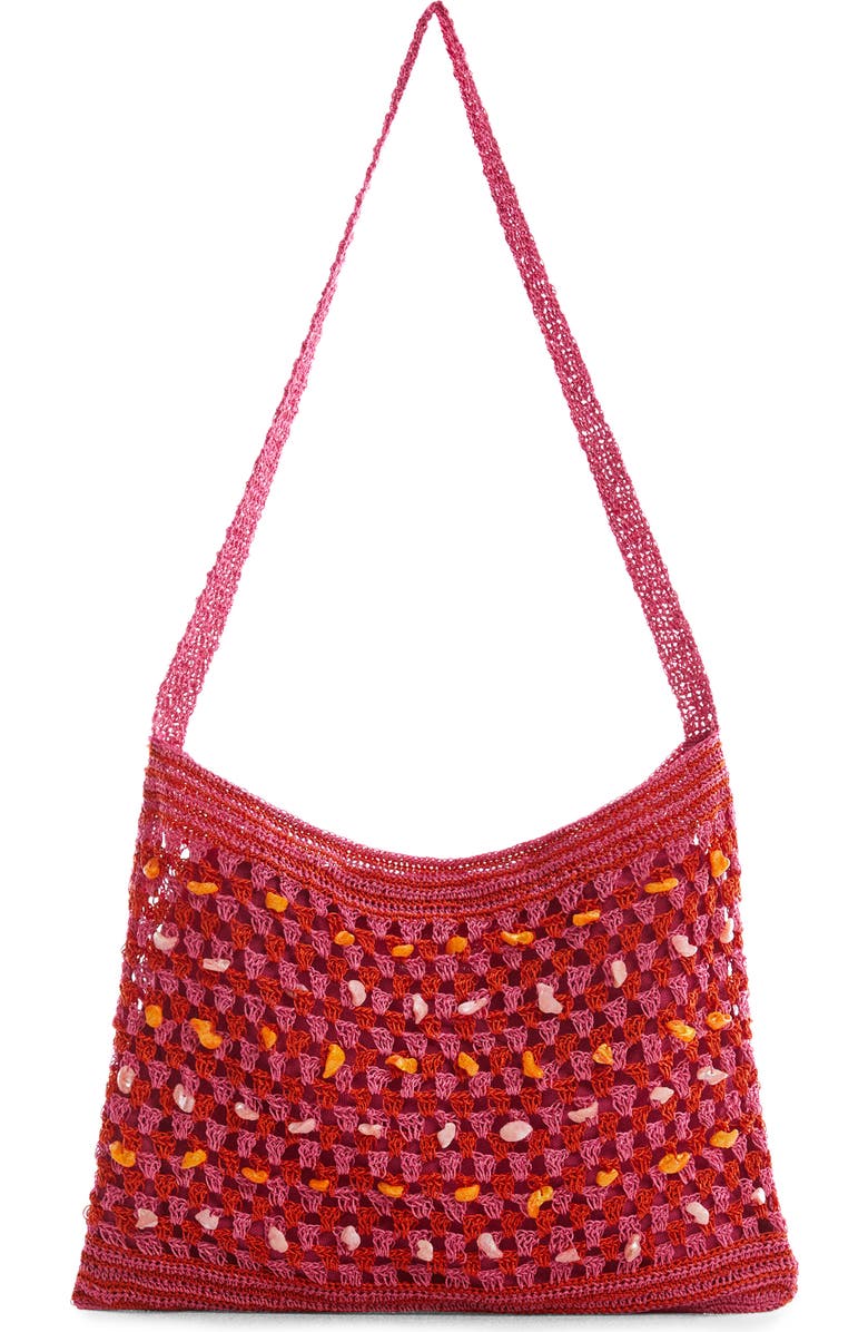 MANGO Shell Detail Crocheted Shoulder Bag, Alternate, color,