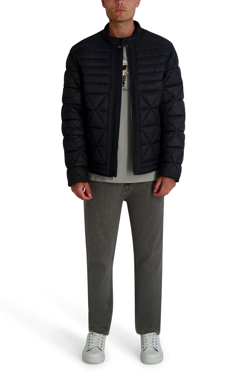 KARL LAGERFELD PARIS Graffiti Puffer Jacket, Alternate, color, Black