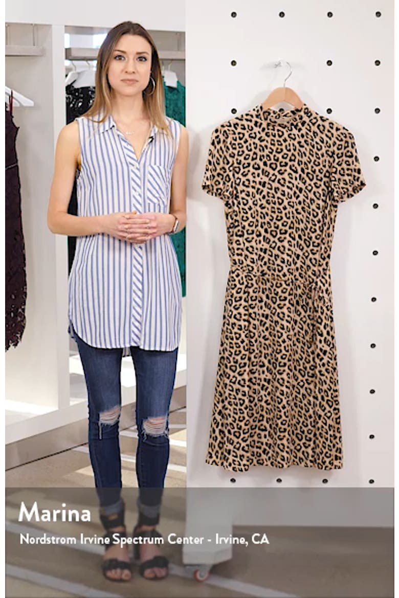 Leopard Mock Neck Short Sleeve Dress video