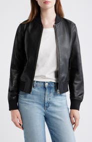 Madewell Shrunken Leather Bomber Jacket